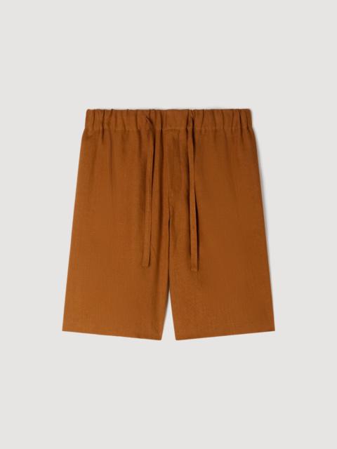 Sandro ELASTIC WAIST LINEN SHORTS