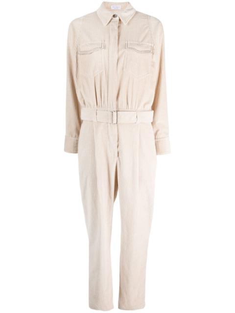 Brunello Cucinelli belted corduroy jumpsuit