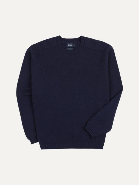 Drake's Navy Cashmere Crew Neck Jumper