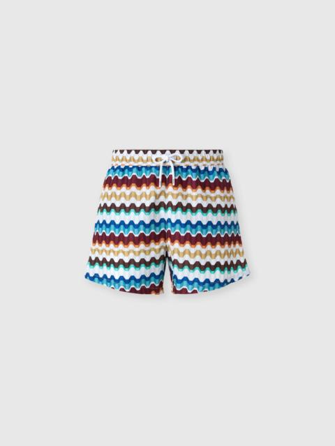 Missoni Printed swim shorts with Greek key motif