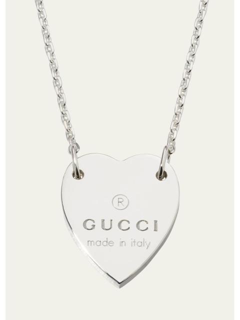 GUCCI Engraved Heart Trademark Necklace
