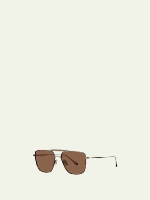 Garrett Leight Men's Convoy 56 Square Aviator Sunglasses