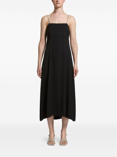 PESERICO lurex-detail open-back midi dress