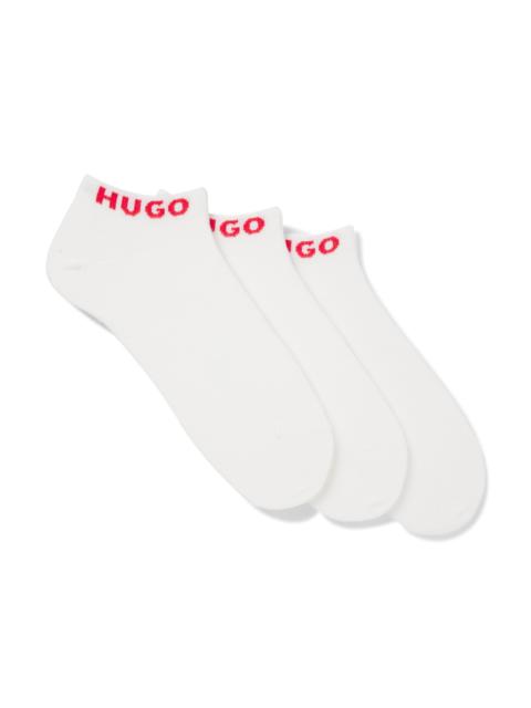 HUGO THREE-PACK OF ANKLE SOCKS WITH LOGO CUFFS