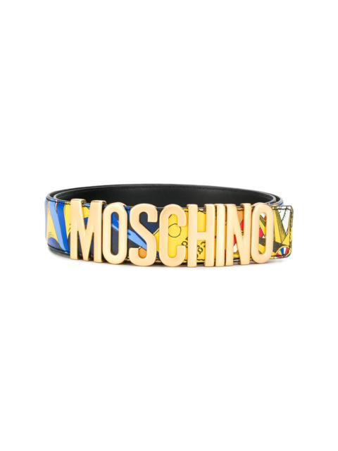 Moschino printed logo belt