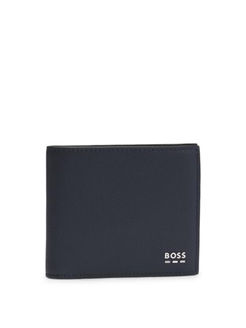BOSS STRUCTURED WALLET WITH SILVER-TONE LOGO