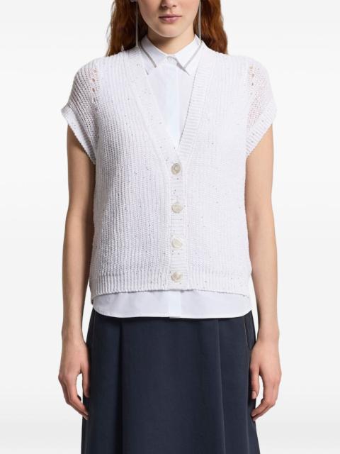 PESERICO button embellished knitted top