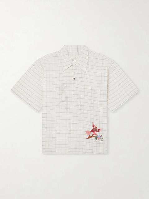 KARDO Rohit Embroidered Checked Cotton Shirt