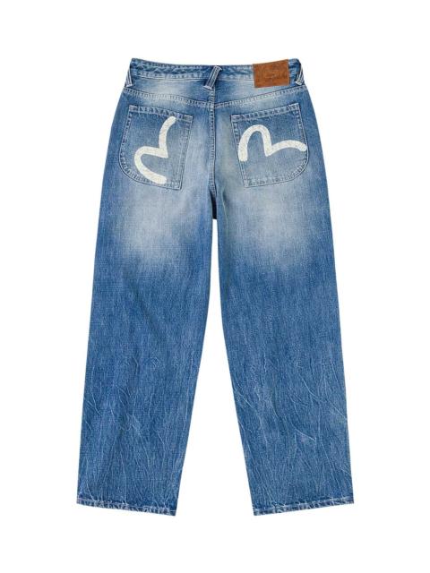 EVISU Seagull Print Double Knee Jeans