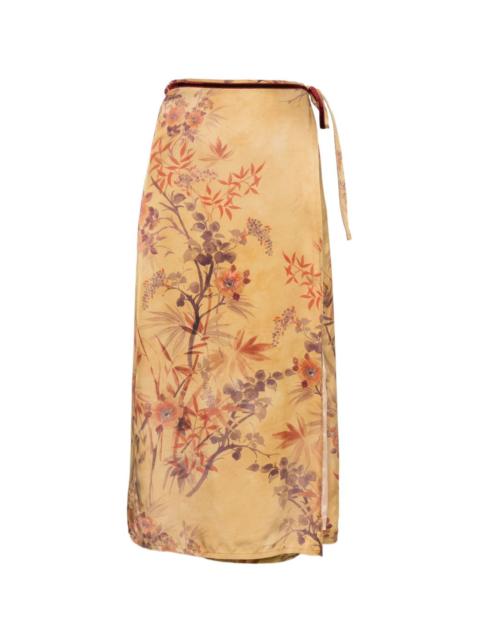 forte_forte floral-print silk-blend midi skirts
