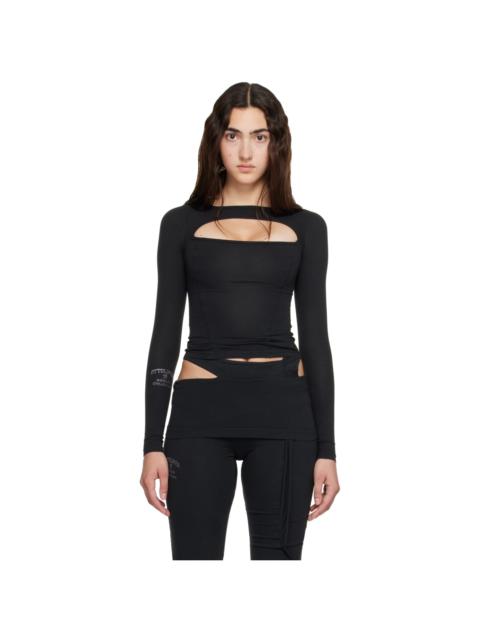 OTTOLINGER Black Split Racerback Rib Longsleeve T-shirt