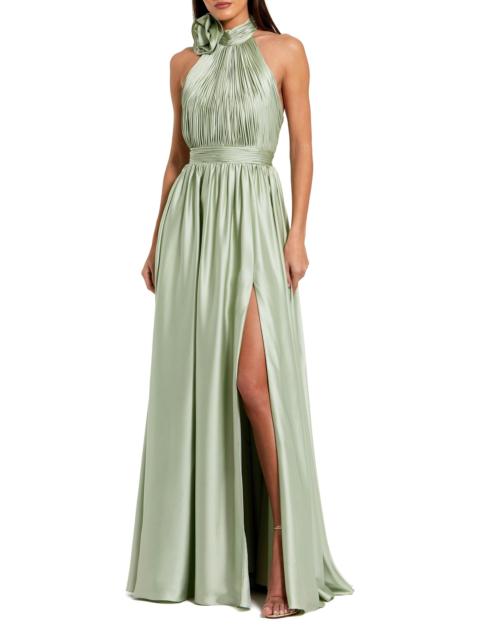 MAC DUGGAL Women's Chiffon Halter Gown - Sage