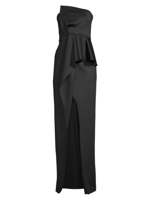 Black Halo Women's Jonas Asymmetrical Draped Gown - Black