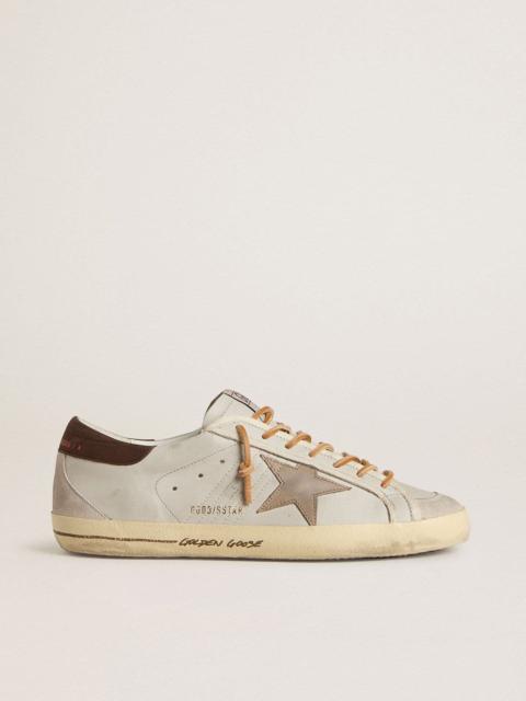 Golden Goose Men's Super-Star with tobacco-colored croc-print leather star and black leather heel tab
