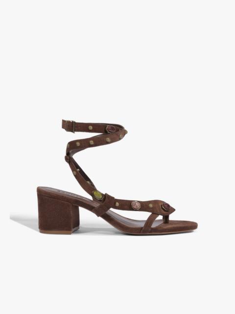 SCHUTZ Cleo Beaded Leather Suede Sandal