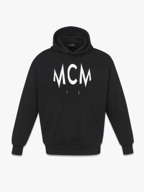 MCM Floral Print Logo Hoodie in Organic Cotton