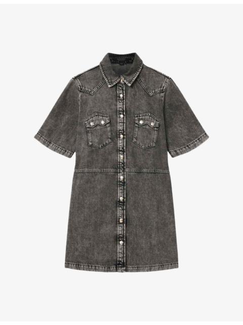 ALLSAINTS Rock Patch-Pocket Denim Mini Dress