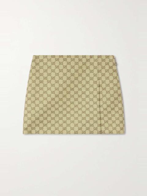 GUCCI Metallic cotton-blend jacquard mini skirt