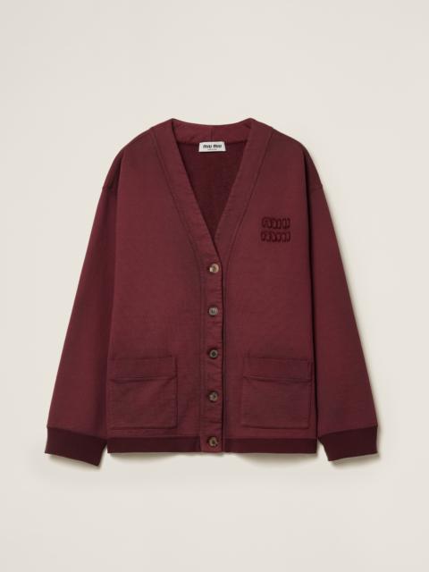 Miu Miu Garment-dyed cotton fleece cardigan