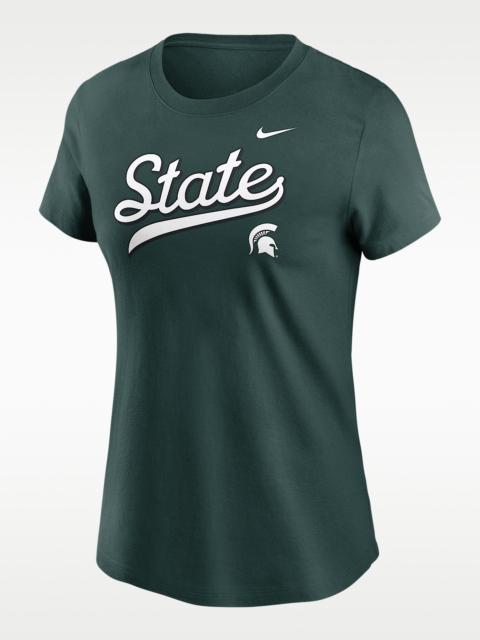 Nike Michigan State Athletic Prep Arch Local Script Women's Nike College T-Shirt