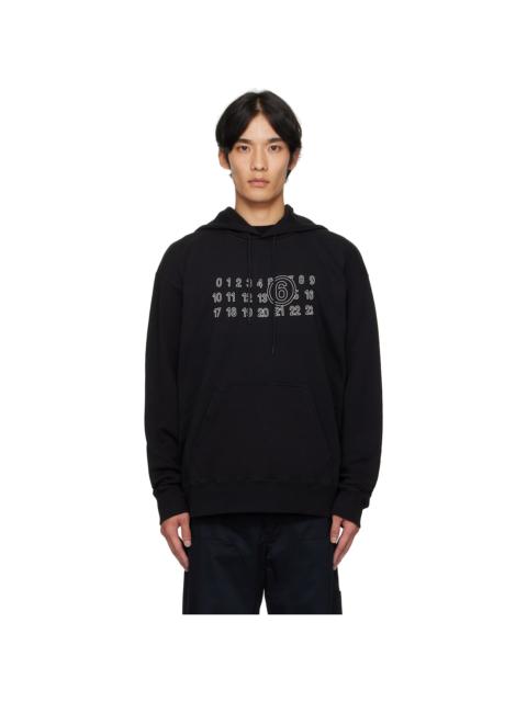 MM6 Maison Margiela Black Cotton Numeric Hoodie