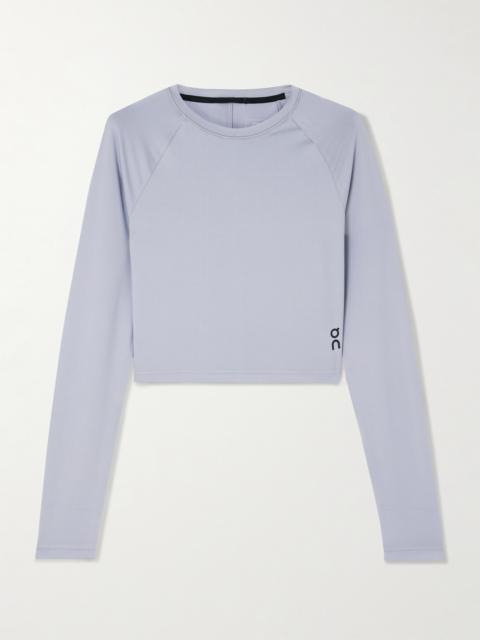 On Studio Cropped Paneled Stretch-jersey Top