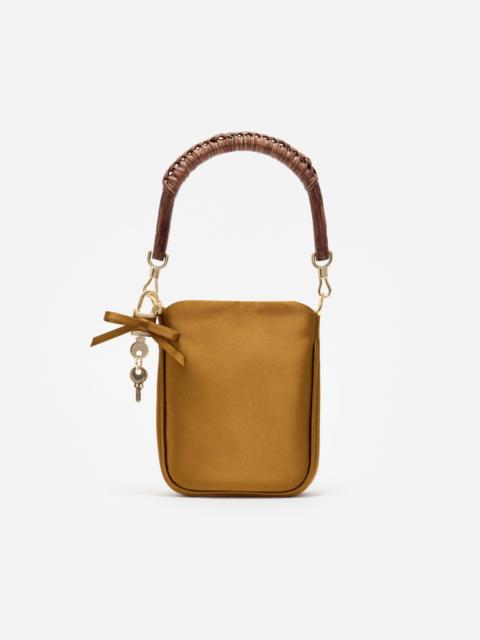 self-portrait Gold Satin Mini Tote Bag