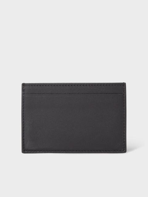 Black Leather Monogrammed Credit Card Holder