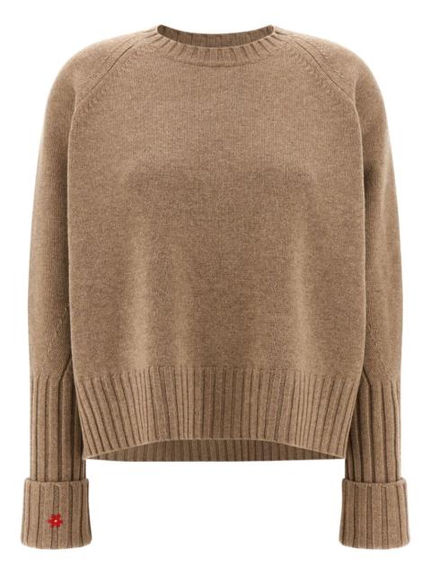 TORY BURCH floral-embroidered ribbed sweater