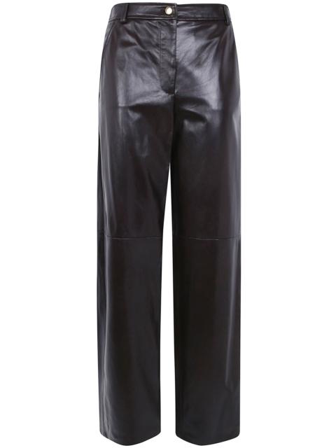 Max Mara Studio Pantaloni In Pelle Nappa "Mst Legno"