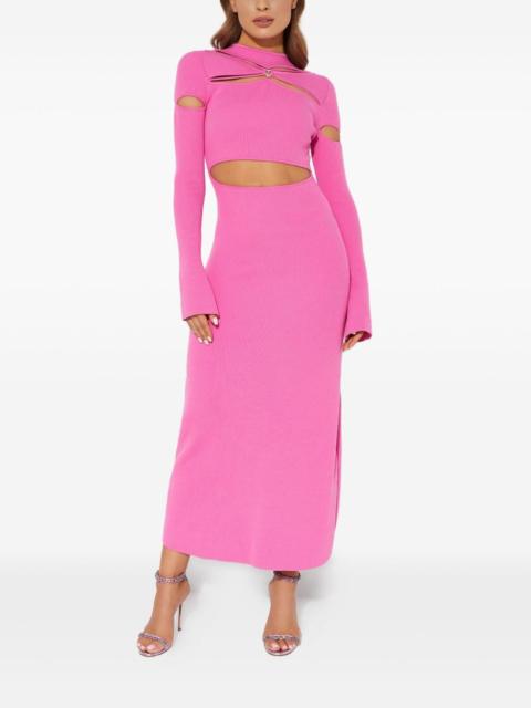 MACH & MACH Camille cut-out crystal midi dress