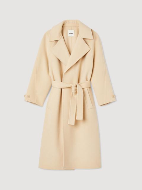 Sandro DOUBLE-BREASTED WOOL TRENCH COAT
