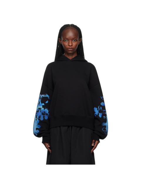 We11done Black Printed Hoodie