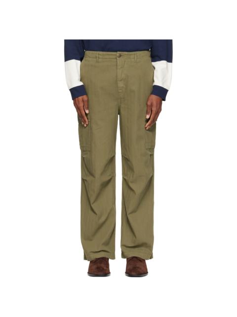 Palmes Green Herringbone Cargo Pants