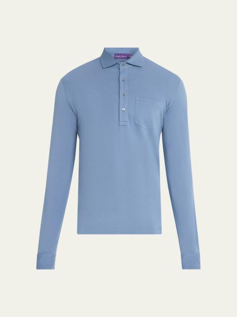 Ralph Lauren Men's Cashmere and Silk Long-Sleeve Polo Shirt