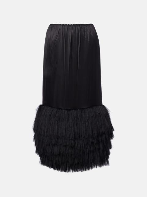 PHOEBE PHILO Fringed silk-blend satin slip skirt