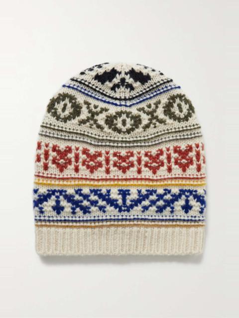 Intarsia cashmere beanie