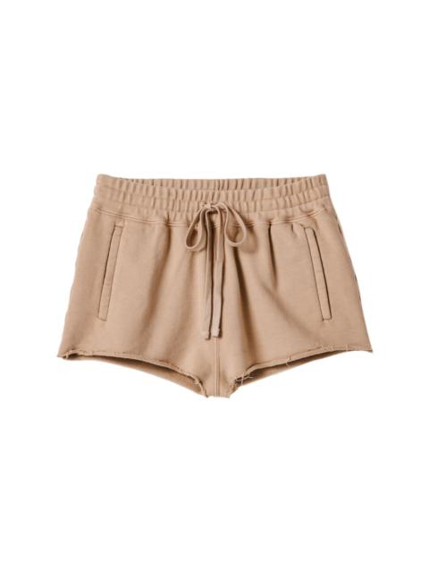 Garment-dyed cotton fleece shorts