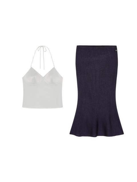 miaou GIULIA TOP + AIMEE SKIRT - WHITE / NAVY