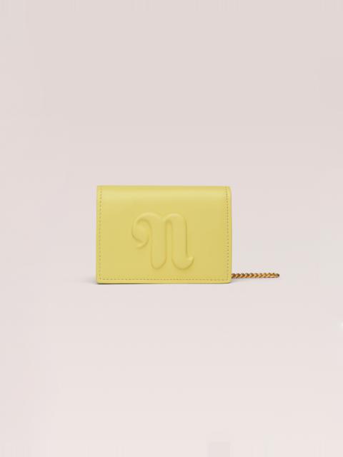 Nanushka THE CONCERTINA MINI - Card holder with chain - Yellow