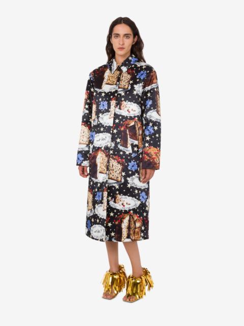 Moschino PRINTED COTTON BLEND COAT
