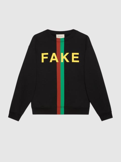 'Fake/Not' print sweatshirt