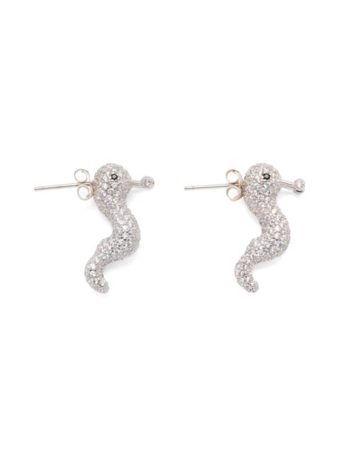 CRYSTAL CLEAR SLUG EARRINGS