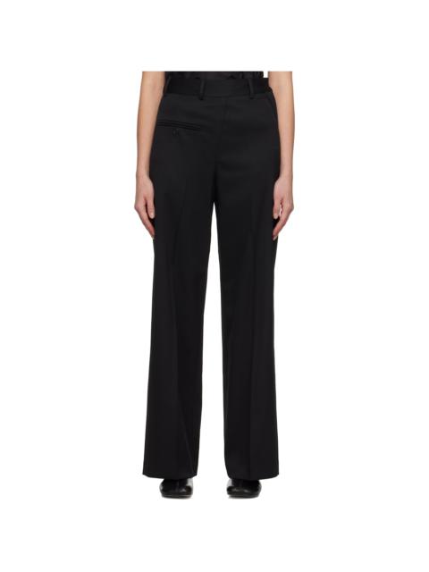 Black Twist Wool Blend Trousers