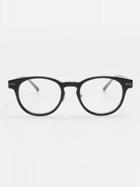 LINDA FARROW BAY OPTICAL D-FRAME IN BLACK AND NICKEL (ASIAN FIT)