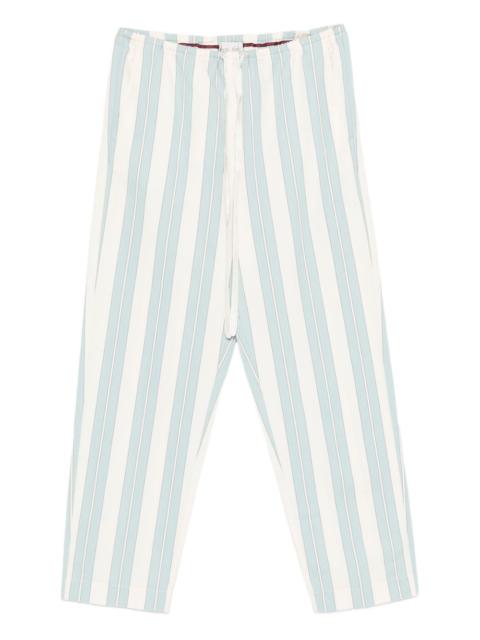 forte_forte striped drawstring-fastening trousers