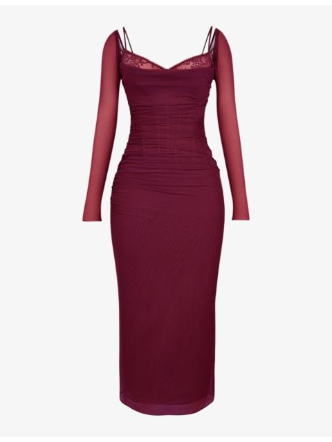 House of CB Katarina corseted stretch-woven maxi dress