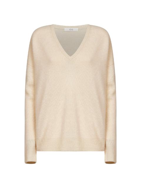 CO Wheat cashmere knit V-neck sweater