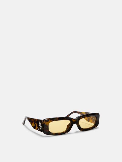 THE ATTICO ''MINI MARFA'' SPOTTED T-SHELL, SILVER AND YELLOW SUNGLASSES