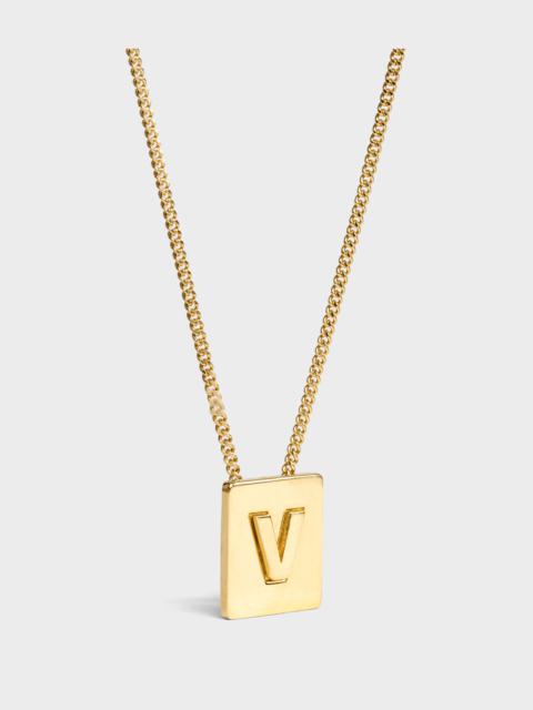 CELINE Alphabet V Necklace in Brass with Gold finish